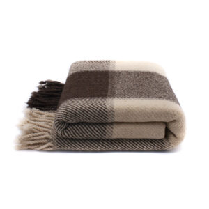 Wool throw blanket Big Square Brown