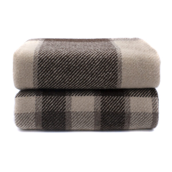 Wollen plaid big square brown