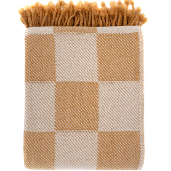 Merino wool Throw Yellow Chess - Image 3