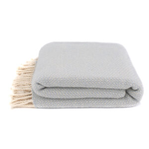 Merino wool Throw Blue ZigZag
