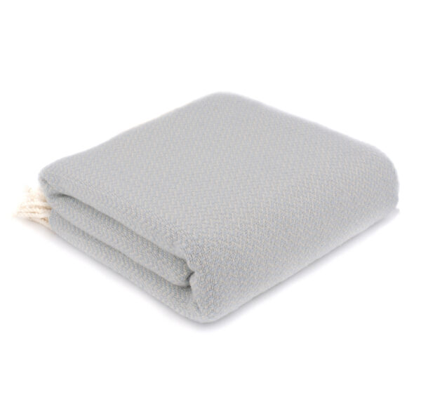 Merino wool Throw Blue ZigZag - Image 2