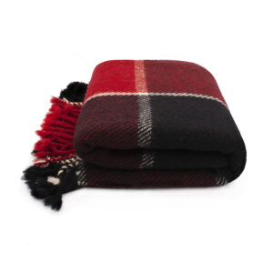 Virgin wool Throw Black Ivanna