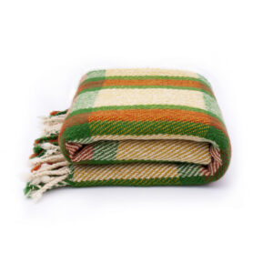 Virgin wool Throw Yellow White Ivanna