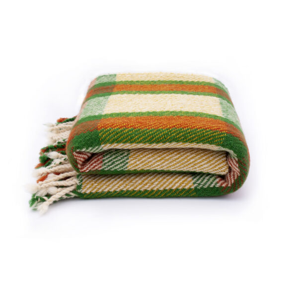 Virgin wool Throw Yellow White Ivanna