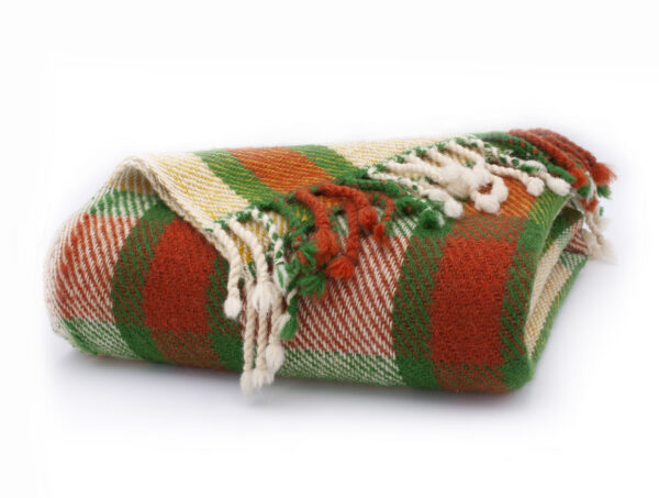 Virgin wool Throw Yellow White Ivanna - Image 2