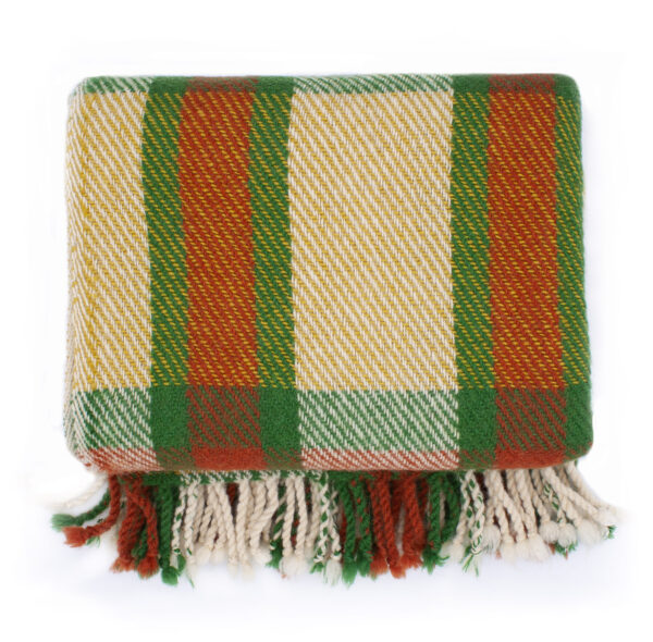Virgin wool Throw Yellow White Ivanna - Image 3