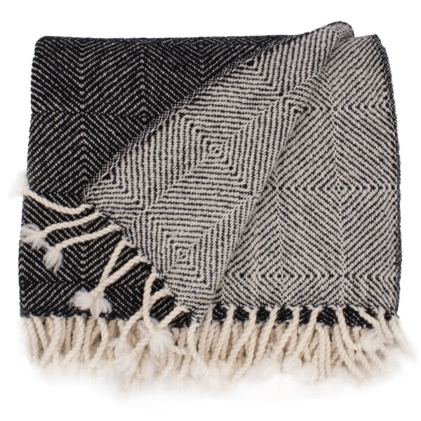 Merino wool Throw Black Illusion - Image 3