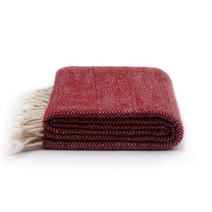 Merino wool Throw Red Illusion
