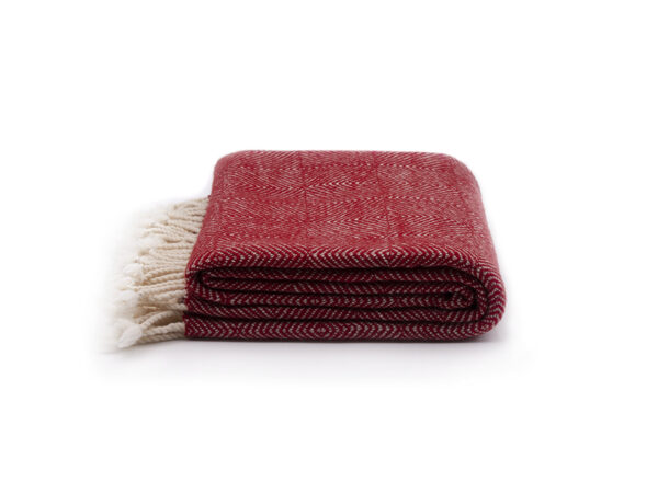 Merino wool Throw Red Illusion