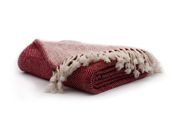 Merino wool Throw Red Illusion - Image 3