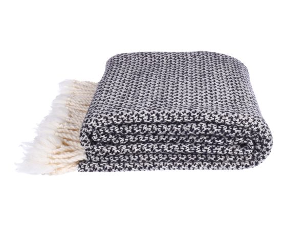 Merino wool Throw Black ZigZag - Image 7