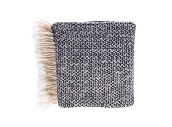 Merino wool Throw Black ZigZag - Image 5