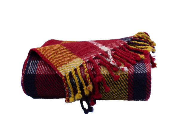 Virgin wool Throw Red Yellow Ivanna - Image 3