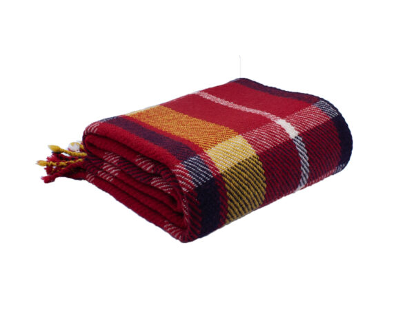 Virgin wool Throw Red Yellow Ivanna - Image 2