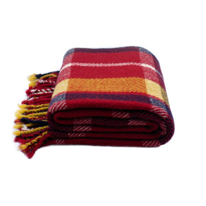 Virgin wool Throw Red Yellow Ivanna