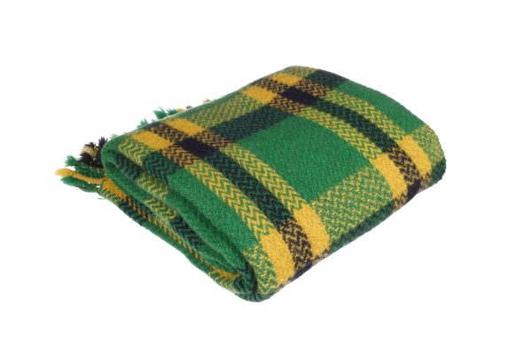 Virgin wool Throw Green ZigZag Ivanna - Image 2