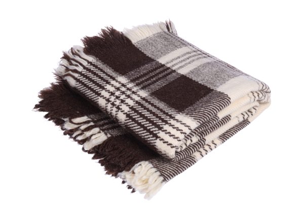 Zuivere wol Plaid Brown Rhodope - Afbeelding 4