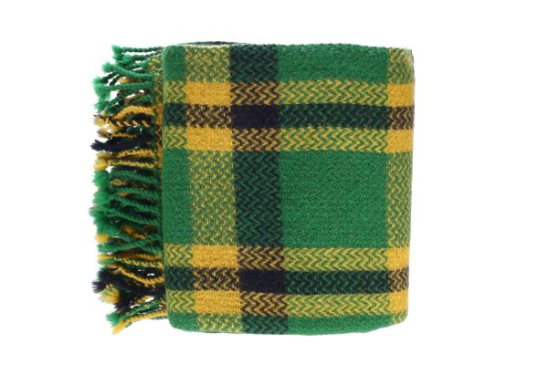 Virgin wool Throw Green ZigZag Ivanna - Image 3