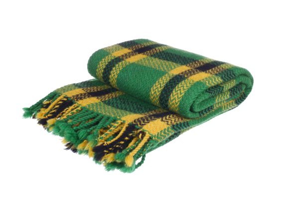 Virgin wool Throw Green ZigZag Ivanna - Image 4