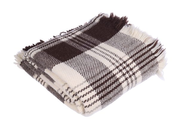 Zuivere wol Plaid Brown Rhodope - Afbeelding 3