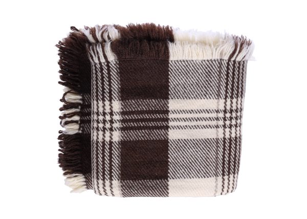 Zuivere wol Plaid Brown Rhodope - Afbeelding 2