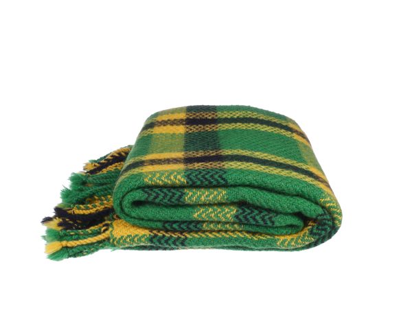 Virgin wool Throw Green ZigZag Ivanna